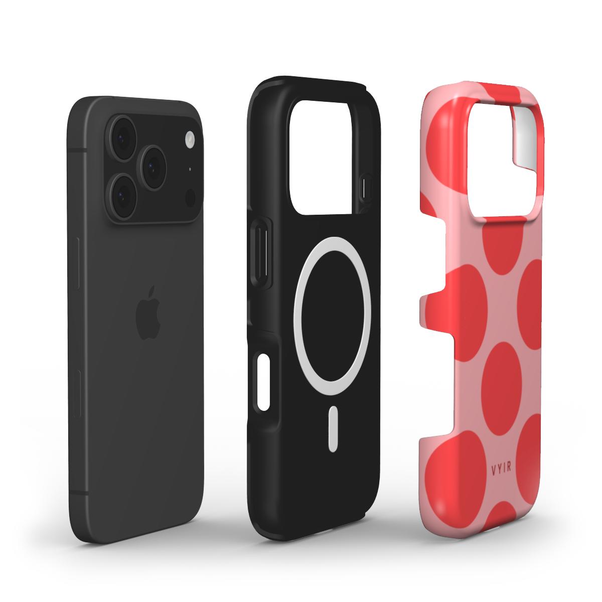 Big Polka Dots, Cherry Blush - Shockproof MagSafe iPhone Case