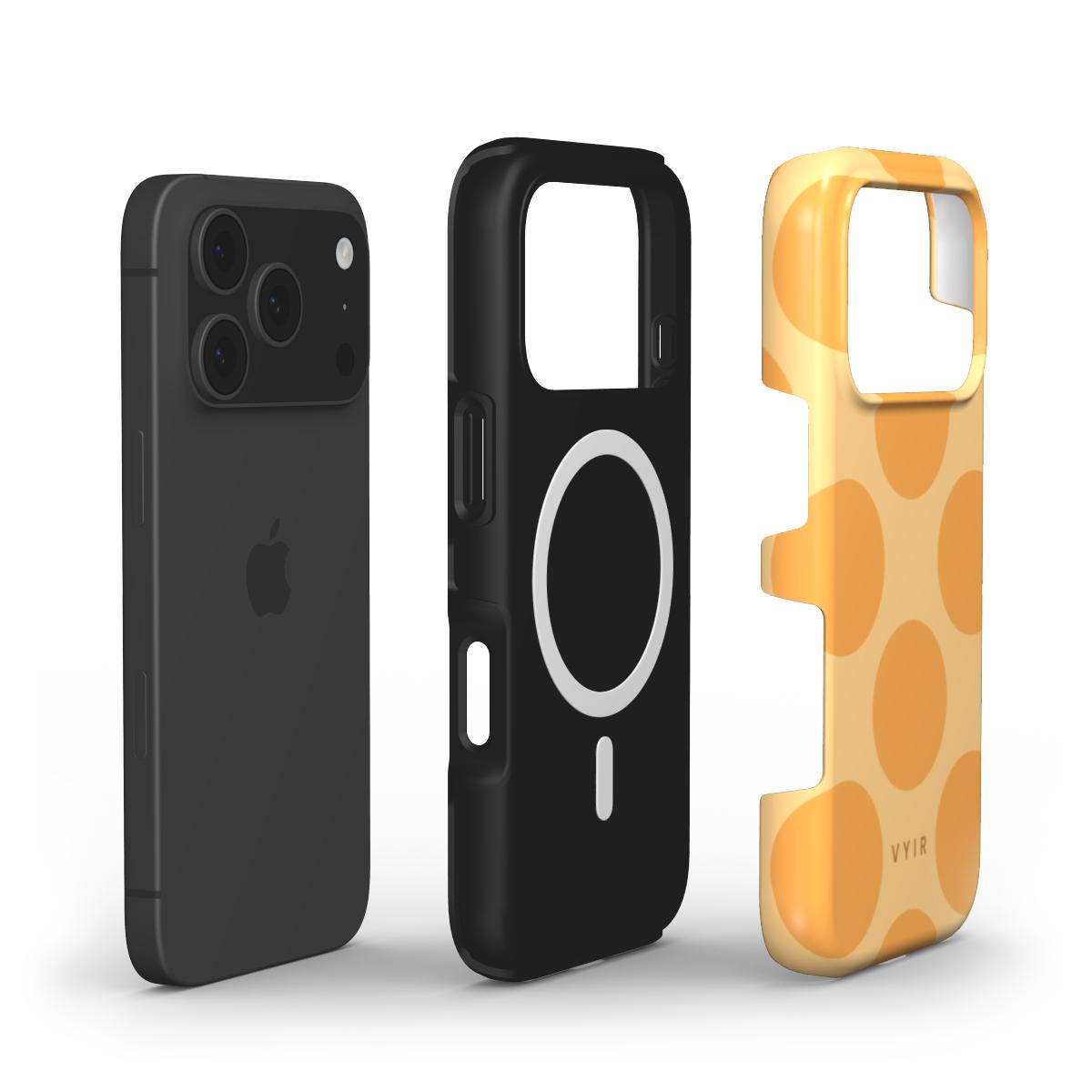 Big Polka Dots, Mango - Shockproof MagSafe iPhone Case