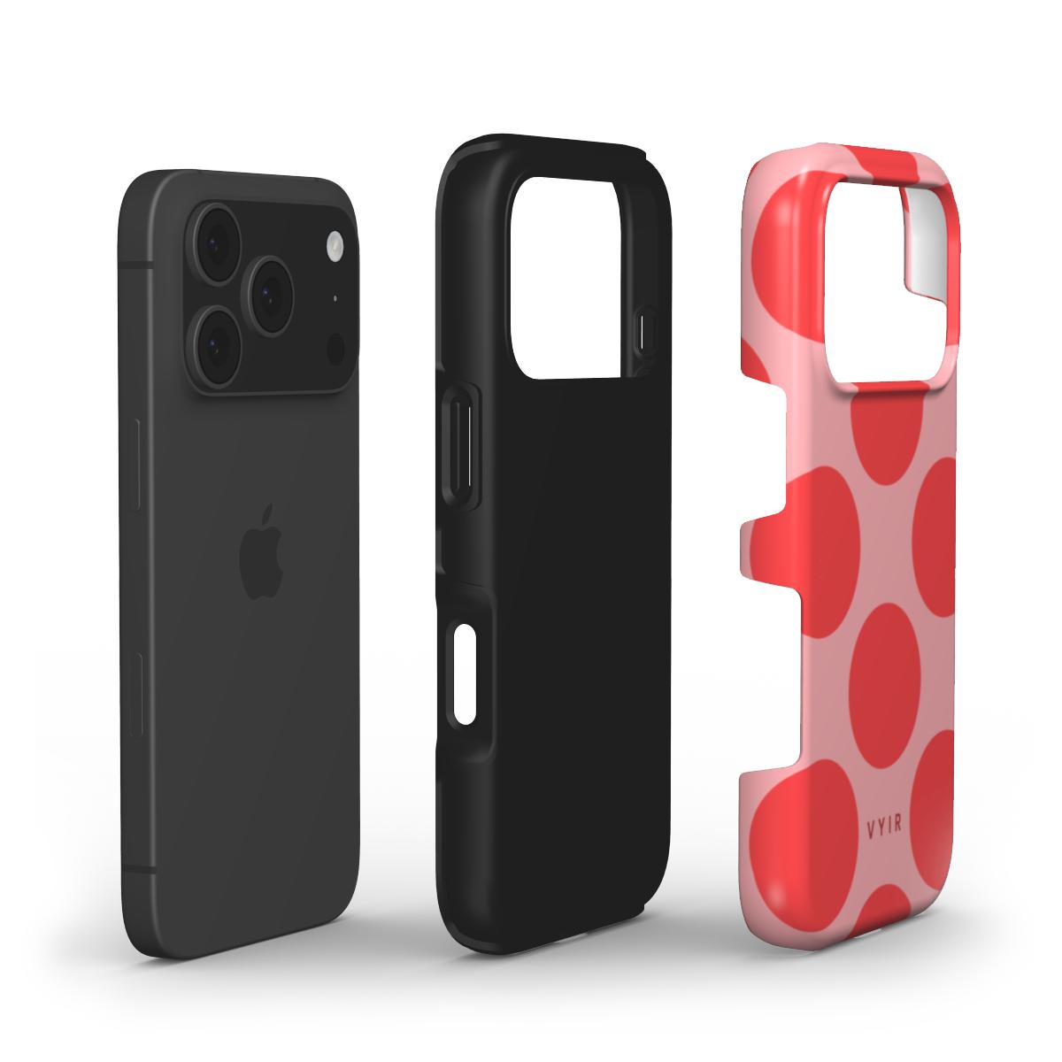 Big Polka Dots, Cherry Blush - Shockproof iPhone Case