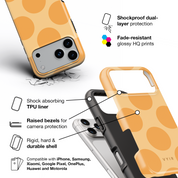 Big Polka Dots, Mango - Shockproof iPhone Case