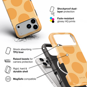 Big Polka Dots, Mango - Shockproof MagSafe iPhone Case
