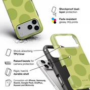 Big Polka Dots, Pistachio - Shockproof iPhone Case