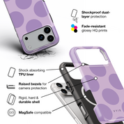 Big Polka Dots, Lilac - Shockproof MagSafe iPhone Case