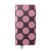 Samsung Galaxy S25 Plus Vegan Leather Wallet Case – Pink Plum Polka Dot Design - VYIR