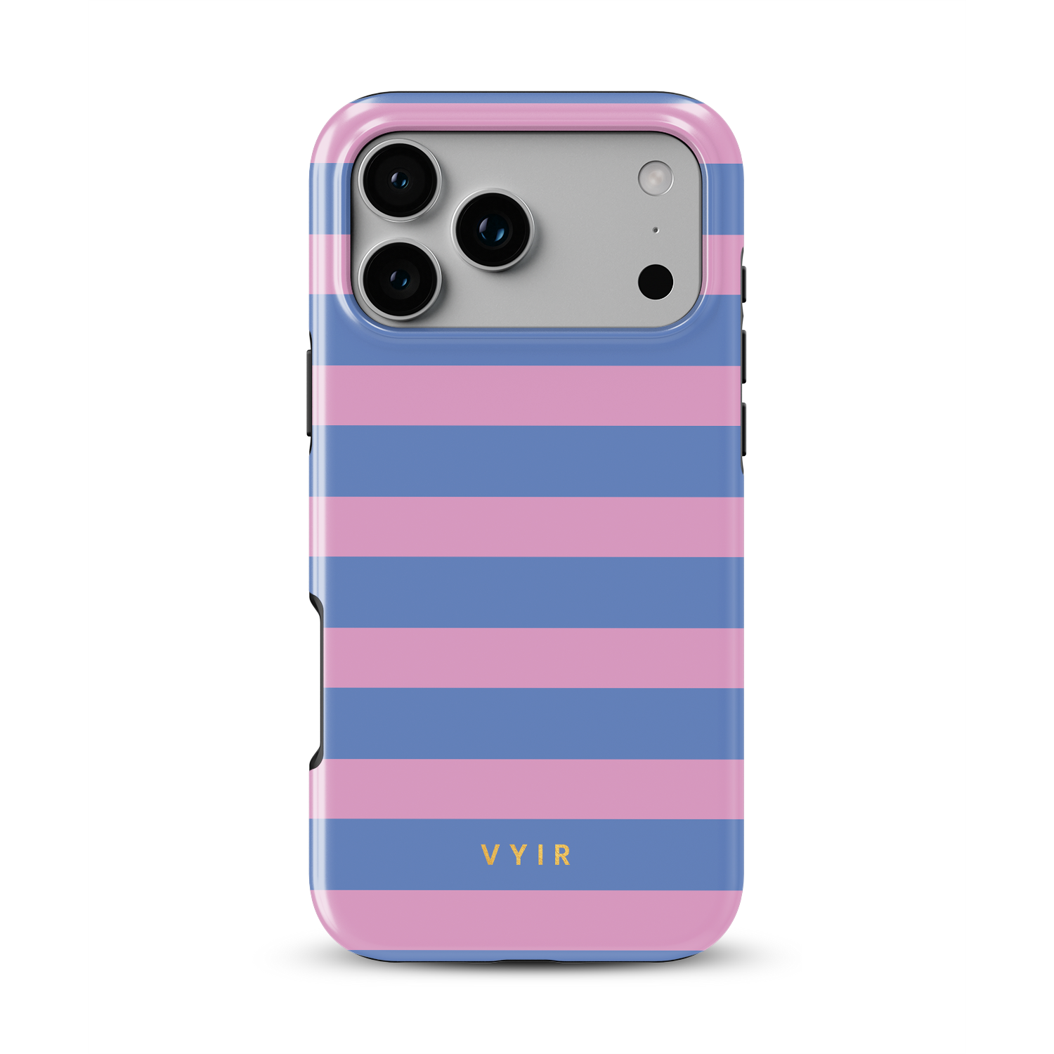 Horizontal Stripes, Periwinkle Dream - Shockproof MagSafe iPhone Case