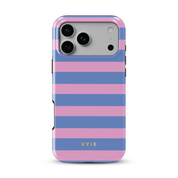 Horizontal Stripes, Periwinkle Dream - Shockproof MagSafe iPhone Case