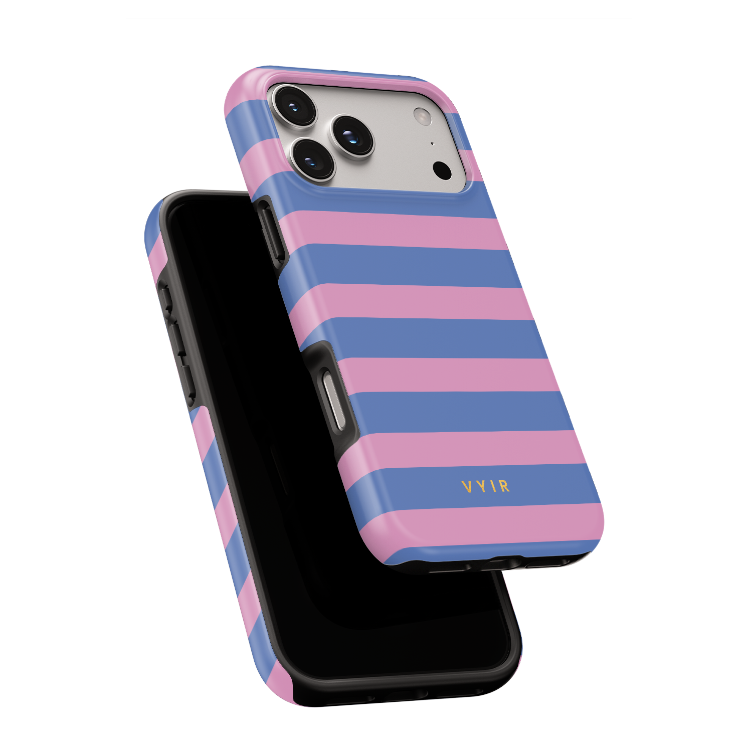 Horizontal Stripes, Periwinkle Dream - Shockproof MagSafe iPhone Case