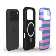 Horizontal Stripes, Periwinkle Dream - Shockproof MagSafe iPhone Case