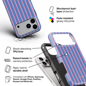 Vertical Stripes, Periwinkle Dream - Shockproof Phone Case