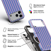 Vertical Stripes, Periwinkle Dream - Shockproof MagSafe iPhone Case