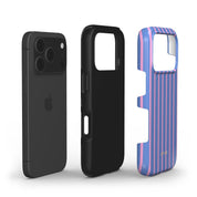 Vertical Stripes, Periwinkle Dream - Shockproof Phone Case