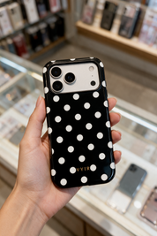 Classic Polka Dots, Black Noir - Shockproof MagSafe iPhone Case