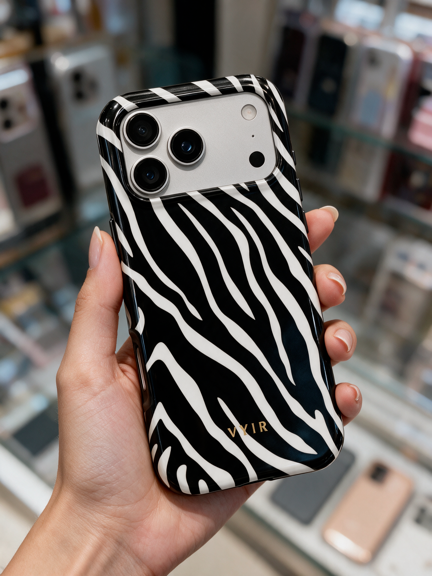 Zebra Luxe, Black and White - Shockproof MagSafe iPhone Case