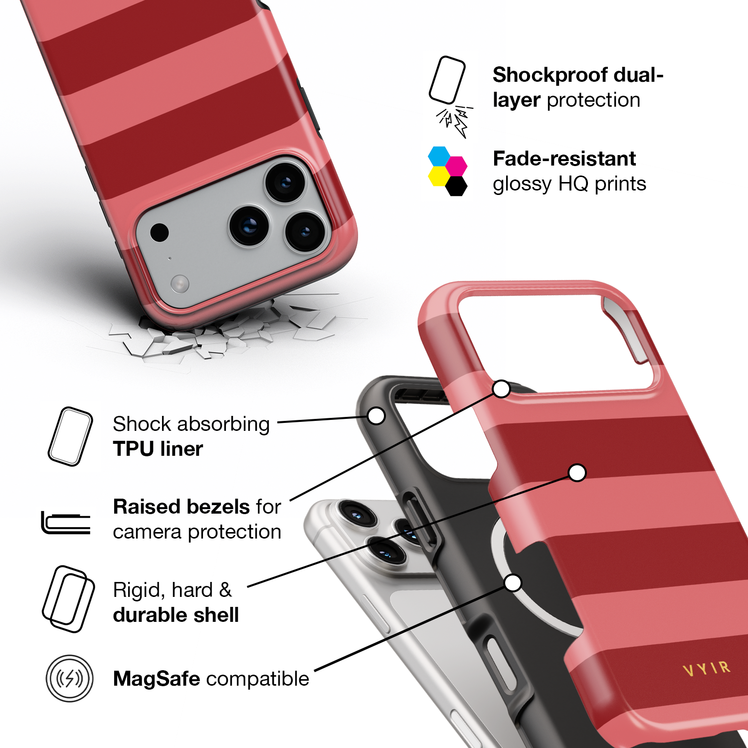 Pomegranate iPhone case with protective details