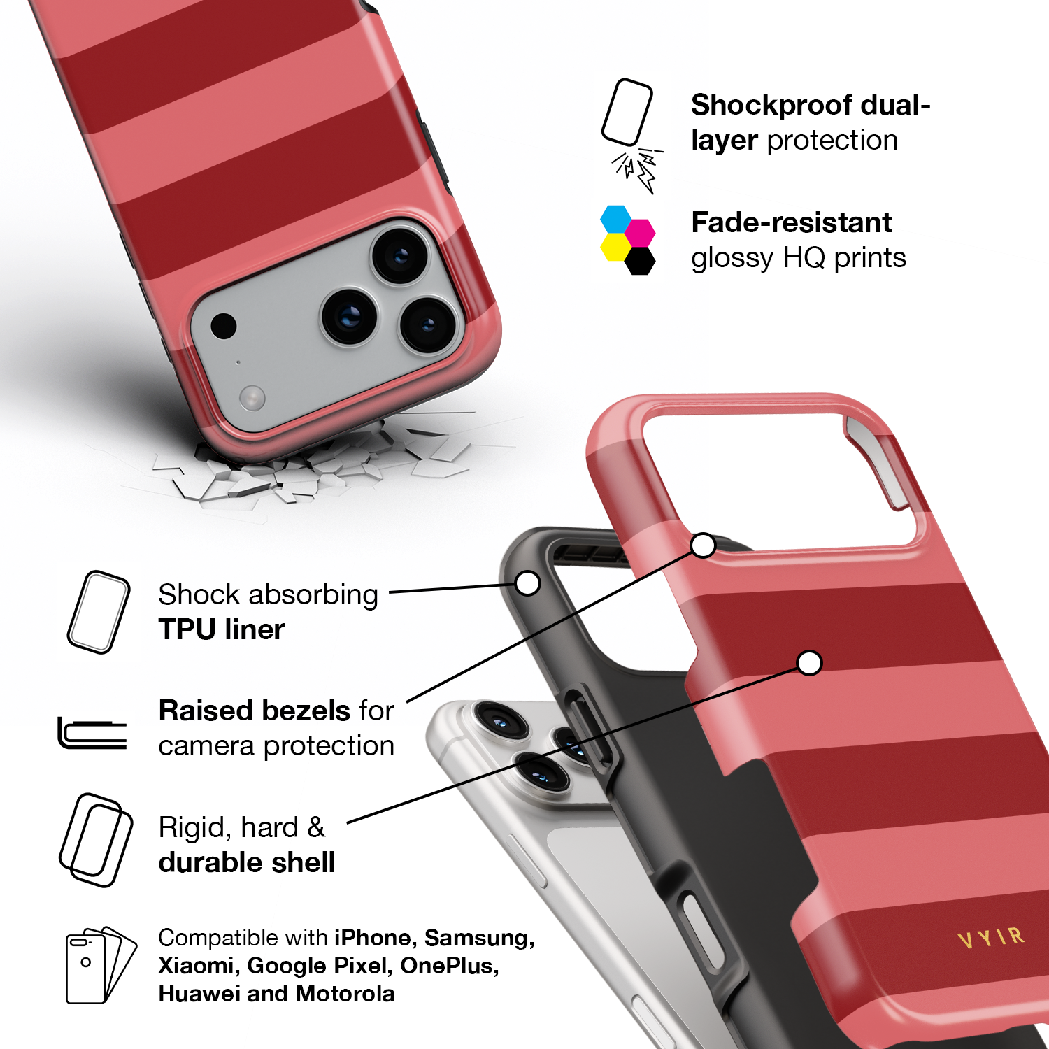 Pomegranate phone case with protective details