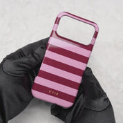 Horizontal Stripes, Candy Pink - Shockproof Phone Case