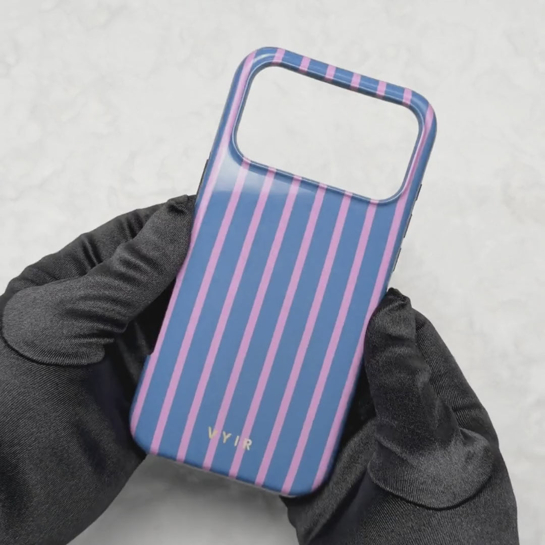 Vertical Stripes, Periwinkle Dream - Shockproof Phone Case