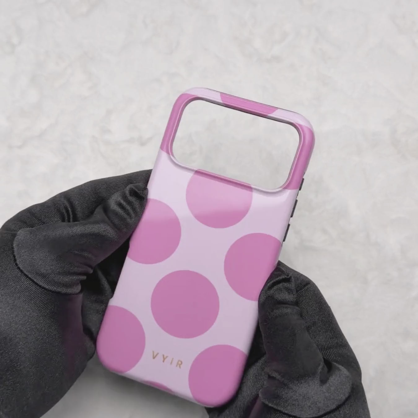 Large Polka Dots, Bubbly Pink - Shockproof Phone Case