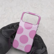 Large Polka Dots, Bubbly Pink - Shockproof Phone Case