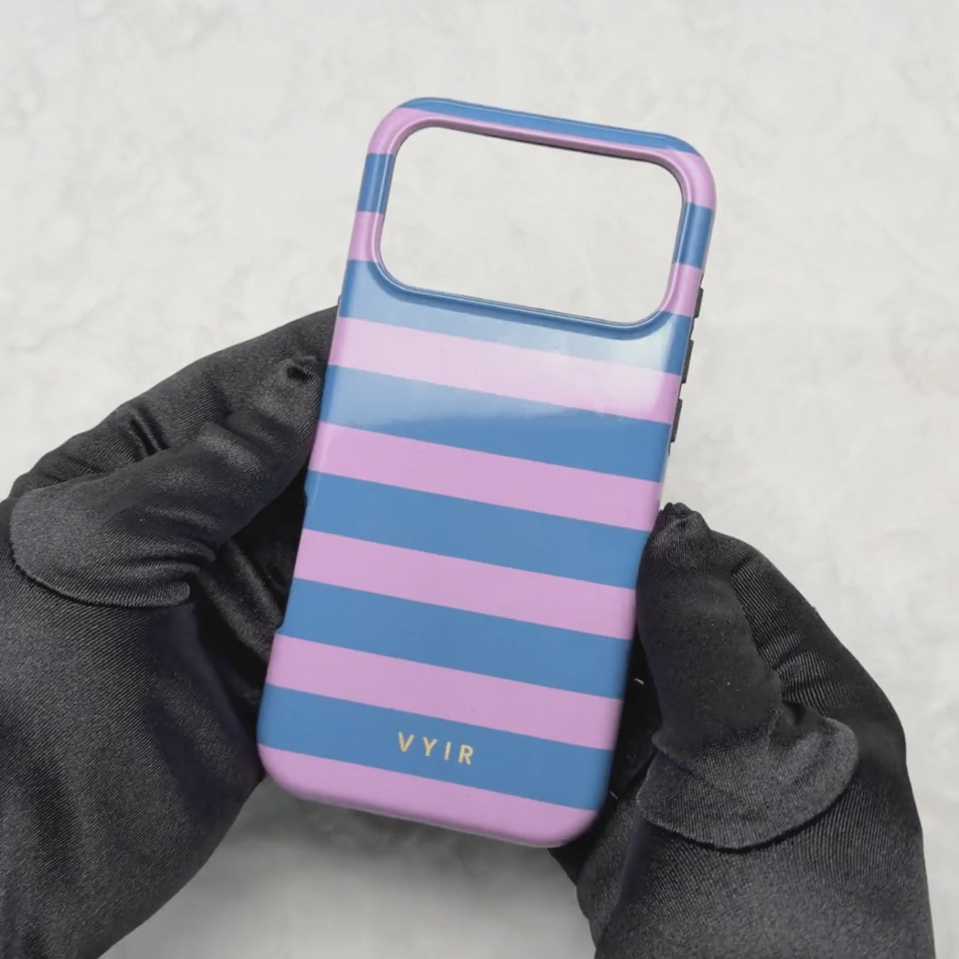 Horizontal Stripes, Periwinkle Dream - Shockproof Phone Case