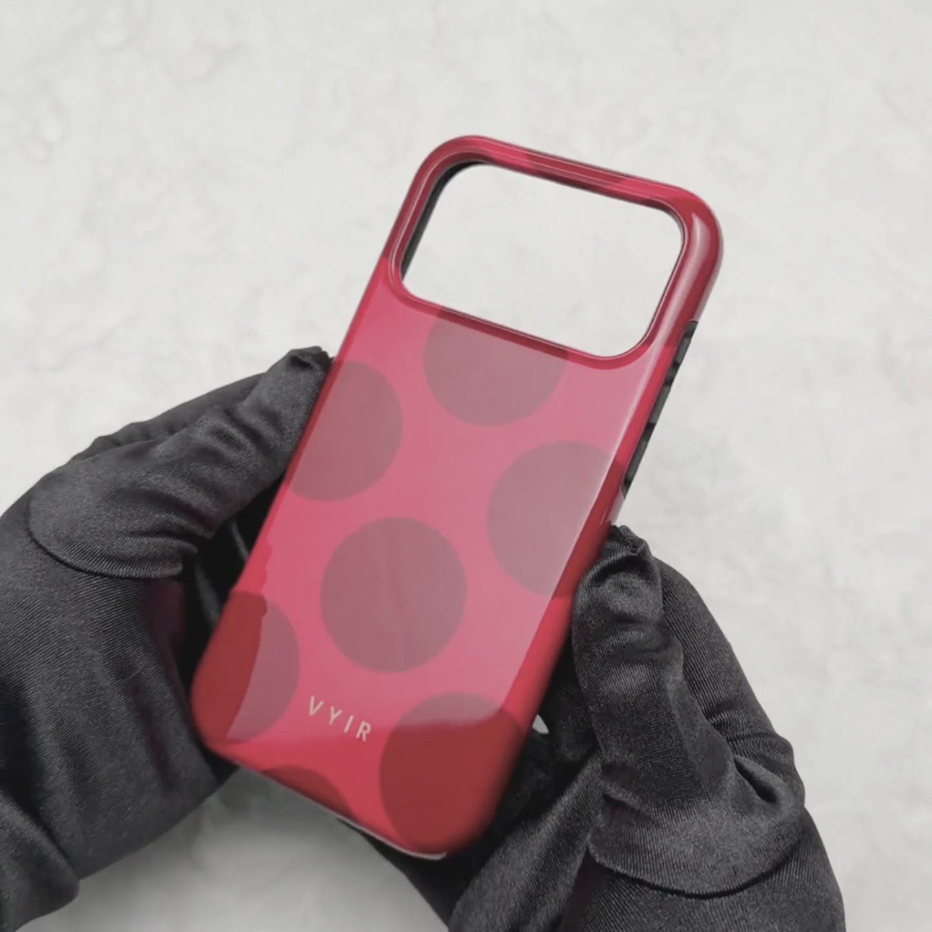 Large Polka Dots, Crimson Red - Shockproof Phone Case