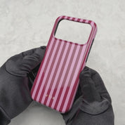 Vertical Stripes, Candy Pink - Shockproof Phone Case